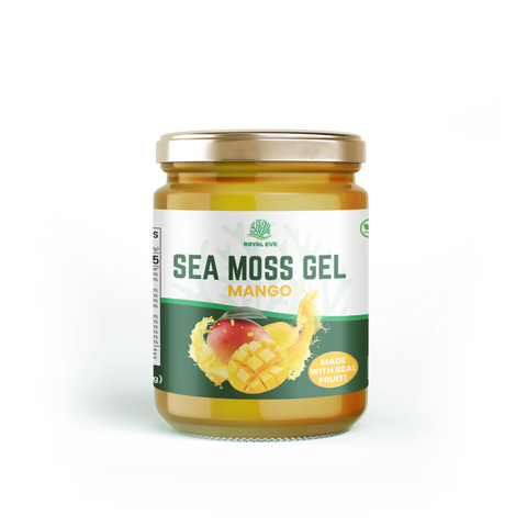 Jar of Mango Sea Moss Gel - 16oz of nutrient-packed sea moss gel infused with juicy mango, offering a delicious and healthy boost. Perfect for smoothies, desserts, and more. Sustainably sourced ingredients